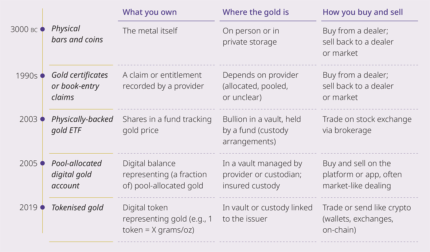 Exhibit C: Evolution of retail-facing gold products