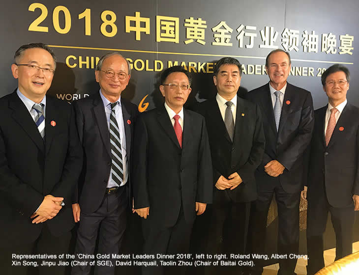 Representatives of the 'China Gold Market Leaders Dinner 2018'