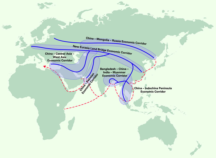 Six economic corridors